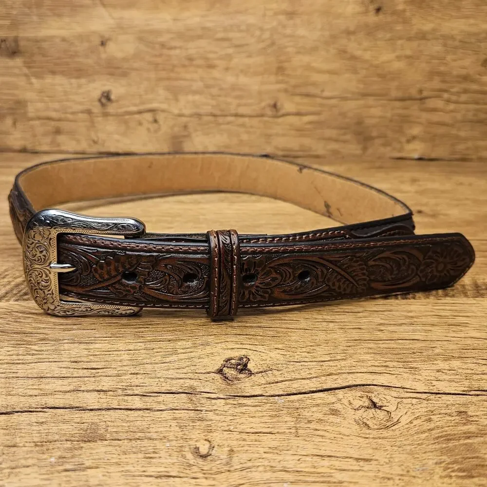 Cody James Brown Etched Western Belt size 26